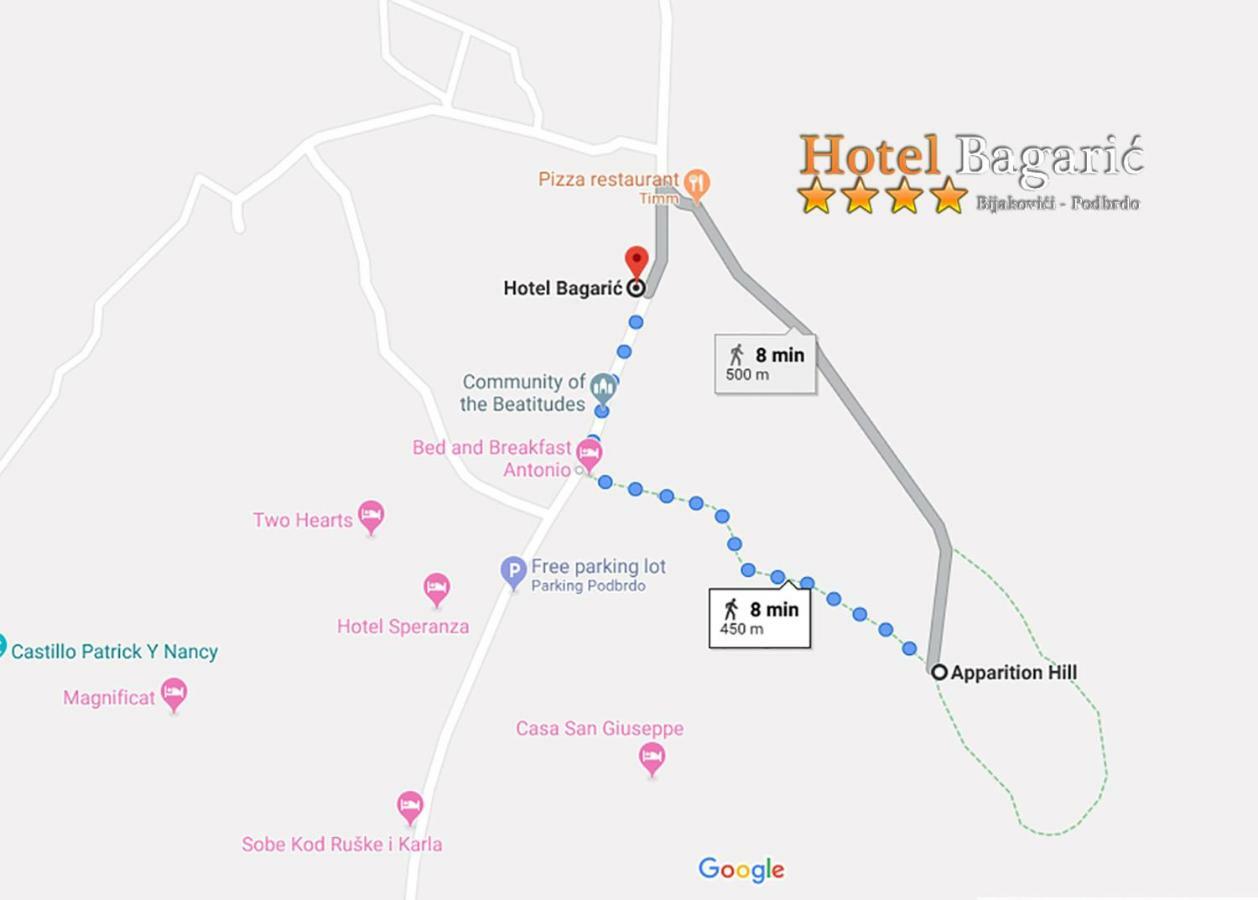 Hotel Bagaric -Ispod Brda Ukazanja Adress Kraljice Mira 56 Bijakovci Medugorje ภายนอก รูปภาพ